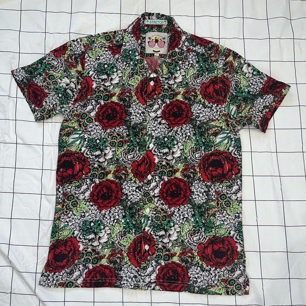 Drill Clothing Good Vibes. Floral print, button down shirt.
